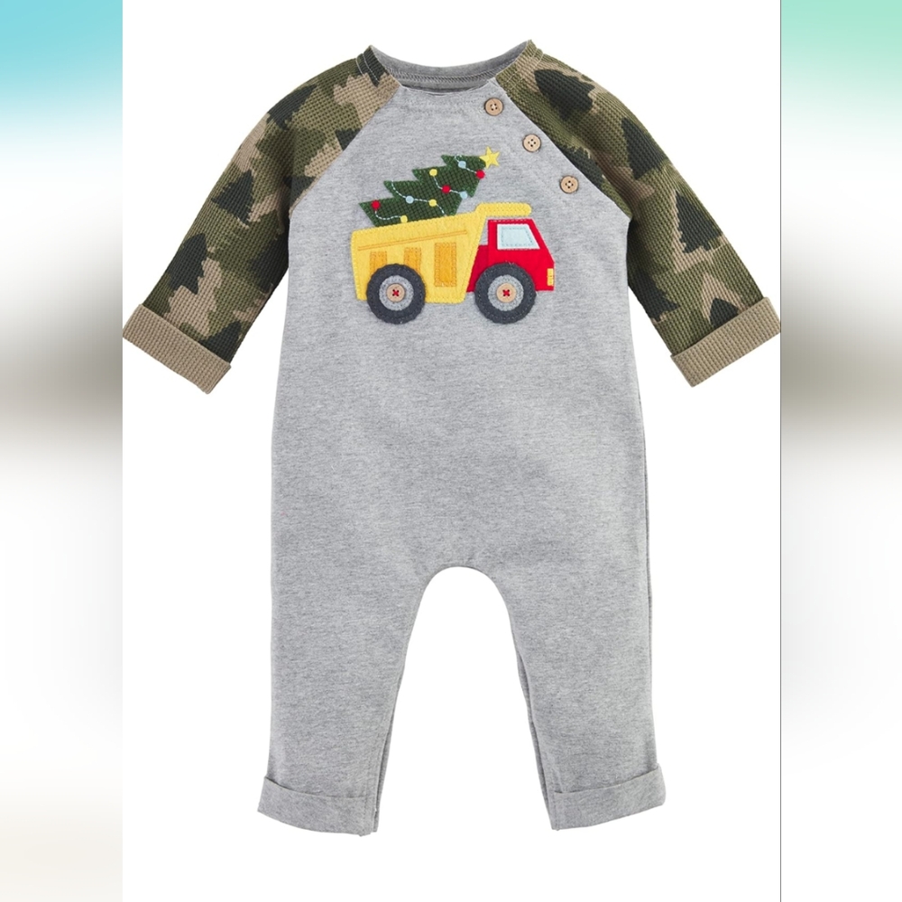 Mud Pie Dump Truck Christmas Bodysuit